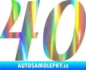 Samolepka Startovní číslo 40 typ 3 Holografická