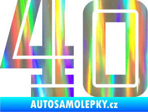 Samolepka Startovní číslo 40 typ 7 Holografická