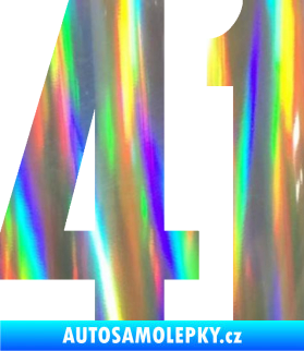 Samolepka Startovní číslo 41 typ 2     Holografická