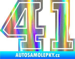 Samolepka Startovní číslo 41 typ 5 Holografická