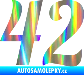 Samolepka Startovní číslo 42 typ 3 Holografická