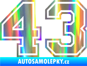 Samolepka Startovní číslo 43 typ 4 Holografická