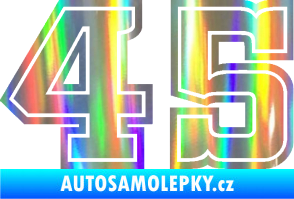 Samolepka Startovní číslo 45 typ 5 Holografická