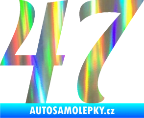 Samolepka Startovní číslo 47 typ 3 Holografická