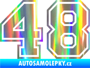 Samolepka Startovní číslo 48 typ 4 Holografická