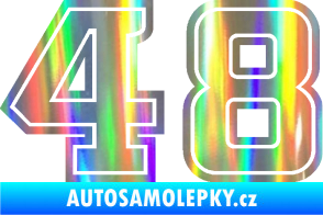 Samolepka Startovní číslo 48 typ 5 Holografická