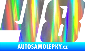 Samolepka Startovní číslo 48 typ 6 Holografická