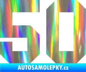 Samolepka Startovní číslo 50 Holografická