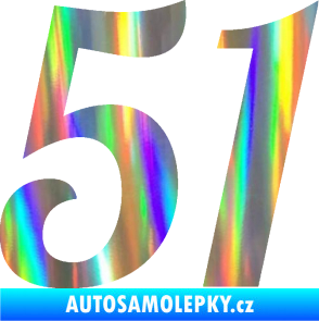 Samolepka Startovní číslo 51 typ 3 Holografická
