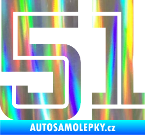 Samolepka Startovní číslo 51 typ 7 Holografická