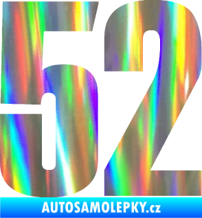 Samolepka Startovní číslo 52 typ 2  Holografická