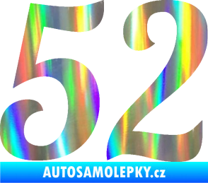 Samolepka Startovní číslo 52 typ 3 Holografická