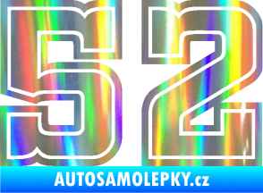 Samolepka Startovní číslo 52 typ 5 Holografická
