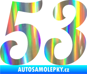 Samolepka Startovní číslo 53 typ 3 Holografická