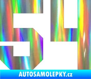 Samolepka Startovní číslo 54 Holografická