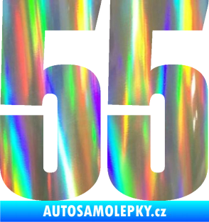 Samolepka Startovní číslo 55 typ 2   Holografická