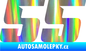 Samolepka Startovní číslo 55 typ 6 Holografická