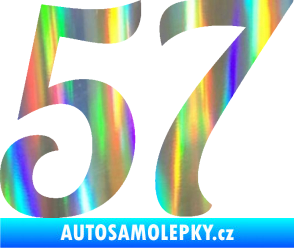 Samolepka Startovní číslo 57 typ 3 Holografická