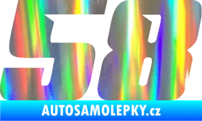 Samolepka Startovní číslo 58 typ 6 Holografická