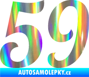 Samolepka Startovní číslo 59 typ 3 Holografická