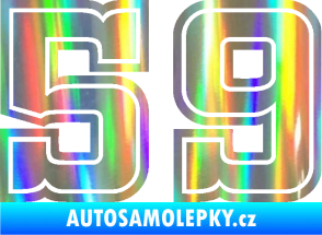 Samolepka Startovní číslo 59 typ 5 Holografická