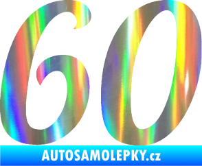 Samolepka Startovní číslo 60 typ 3 Holografická