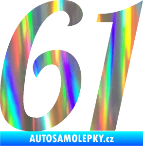 Samolepka Startovní číslo 61 typ 3 Holografická
