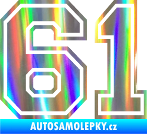 Samolepka Startovní číslo 61 typ 4 Holografická