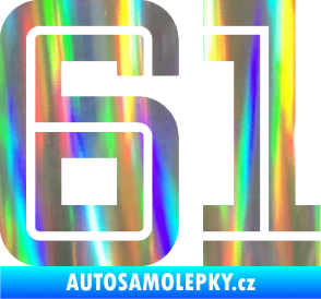 Samolepka Startovní číslo 61 typ 7 Holografická