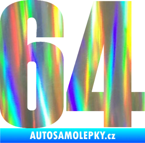Samolepka Startovní číslo 64 typ 2    Holografická