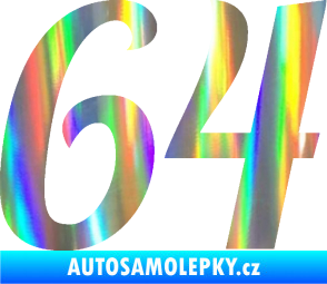 Samolepka Startovní číslo 64 typ 3 Holografická