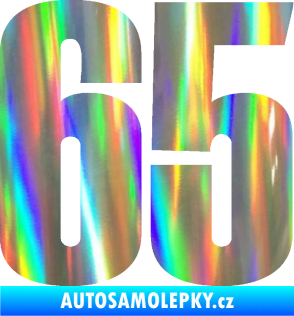 Samolepka Startovní číslo 65 typ 2     Holografická