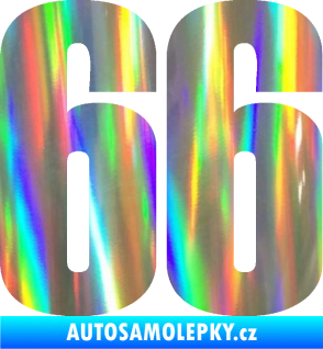 Samolepka Startovní číslo 66 typ 2     Holografická