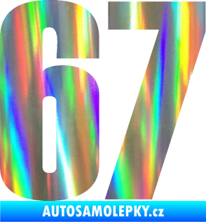 Samolepka Startovní číslo 67 typ 2      Holografická
