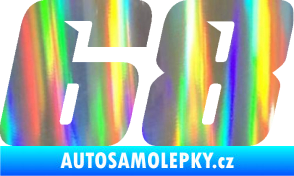 Samolepka Startovní číslo 68 typ 6 Holografická