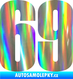 Samolepka Startovní číslo 69 typ 2        Holografická