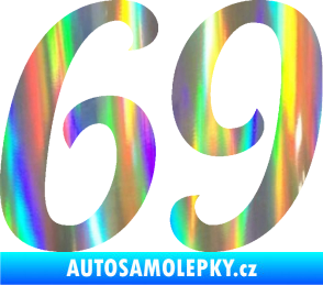 Samolepka Startovní číslo 69 typ 3 Holografická