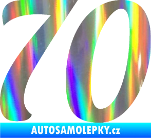 Samolepka Startovní číslo 70 typ 3  Holografická