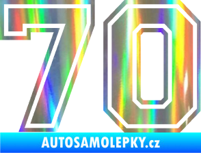 Samolepka Startovní číslo 70 typ 4 Holografická