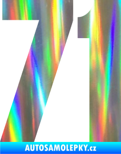 Samolepka Startovní číslo 71 typ 2  Holografická