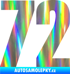 Samolepka Startovní číslo 72 typ 2   Holografická
