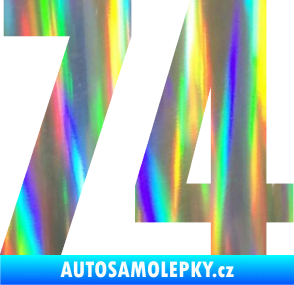 Samolepka Startovní číslo 74 typ 2     Holografická