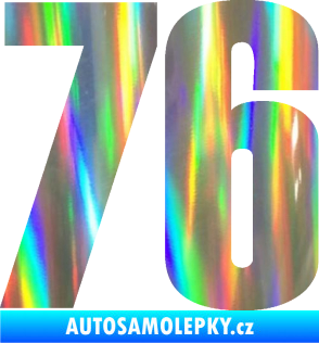 Samolepka Startovní číslo 76 typ 2       Holografická