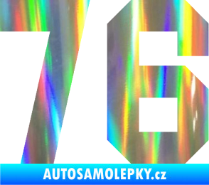 Samolepka Startovní číslo 76 Holografická