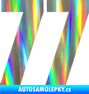 Samolepka Startovní číslo 77 typ 2        Holografická