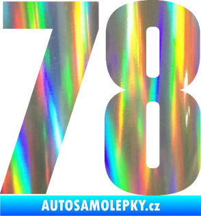 Samolepka Startovní číslo 78 typ 2         Holografická
