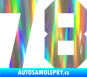 Samolepka Startovní číslo 78 Holografická