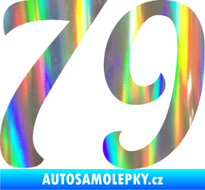 Samolepka Startovní číslo 79 typ 3   Holografická