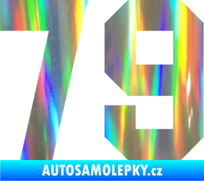 Samolepka Startovní číslo 79 Holografická