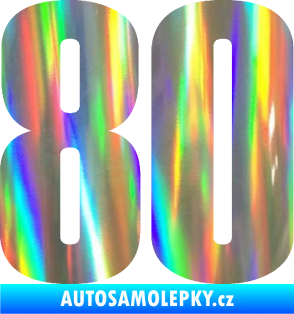 Samolepka Startovní číslo 80 typ 2           Holografická